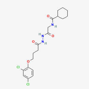 molecular formula C19H25Cl2N3O4 B4174457 N-(2-{2-[4-(2,4-dichlorophenoxy)butanoyl]hydrazino}-2-oxoethyl)cyclohexanecarboxamide 