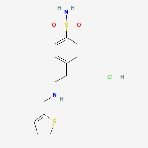 molecular formula C13H17ClN2O2S2 B4174464 4-{2-[(2-thienylmethyl)amino]ethyl}benzenesulfonamide hydrochloride 