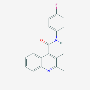molecular formula C19H17FN2O B417447 2-ethyl-N-(4-fluorophenyl)-3-methylquinoline-4-carboxamide 