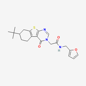 molecular formula C21H25N3O3S B4174482 2-(7-tert-butyl-4-oxo-5,6,7,8-tetrahydro[1]benzothieno[2,3-d]pyrimidin-3(4H)-yl)-N-(2-furylmethyl)acetamide 