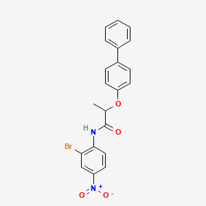 molecular formula C21H17BrN2O4 B4174485 2-(4-biphenylyloxy)-N-(2-bromo-4-nitrophenyl)propanamide 