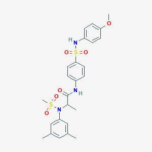 molecular formula C25H29N3O6S2 B4174491 N~2~-(3,5-dimethylphenyl)-N~1~-(4-{[(4-methoxyphenyl)amino]sulfonyl}phenyl)-N~2~-(methylsulfonyl)alaninamide 