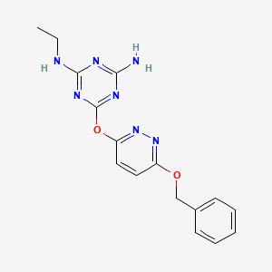 molecular formula C16H17N7O2 B4174492 6-{[6-(benzyloxy)-3-pyridazinyl]oxy}-N-ethyl-1,3,5-triazine-2,4-diamine 