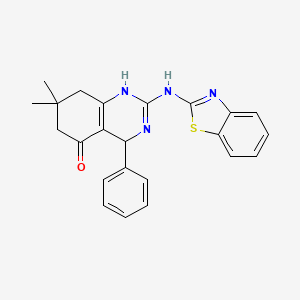 molecular formula C23H22N4OS B4174505 2-(1,3-benzothiazol-2-ylamino)-7,7-dimethyl-4-phenyl-4,6,7,8-tetrahydro-5(1H)-quinazolinone 