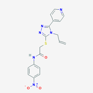 molecular formula C18H16N6O3S B417451 2-{[4-allyl-5-(4-pyridinyl)-4H-1,2,4-triazol-3-yl]sulfanyl}-N-{4-nitrophenyl}acetamide 