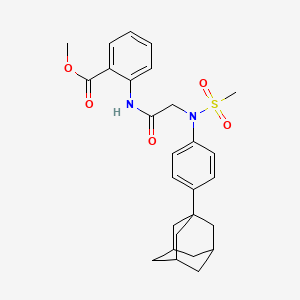 molecular formula C27H32N2O5S B4174524 methyl 2-{[N-[4-(1-adamantyl)phenyl]-N-(methylsulfonyl)glycyl]amino}benzoate 