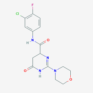 molecular formula C15H16ClFN4O3 B4174536 N-(3-chloro-4-fluorophenyl)-2-(4-morpholinyl)-6-oxo-3,4,5,6-tetrahydro-4-pyrimidinecarboxamide 