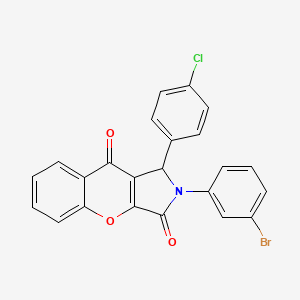 molecular formula C23H13BrClNO3 B4174548 2-(3-bromophenyl)-1-(4-chlorophenyl)-1,2-dihydrochromeno[2,3-c]pyrrole-3,9-dione 