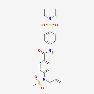 molecular formula C21H27N3O5S2 B4174555 4-[allyl(methylsulfonyl)amino]-N-{4-[(diethylamino)sulfonyl]phenyl}benzamide 