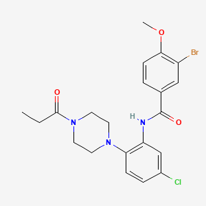 molecular formula C21H23BrClN3O3 B4174564 3-bromo-N-[5-chloro-2-(4-propionyl-1-piperazinyl)phenyl]-4-methoxybenzamide 