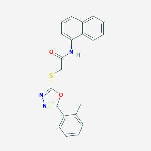 2-{[5-(2-methylphenyl)-1,3,4-oxadiazol-2-yl]sulfanyl}-N-naphthalen-1-ylacetamide