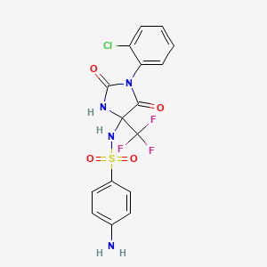 molecular formula C16H12ClF3N4O4S B4174572 4-amino-N-[1-(2-chlorophenyl)-2,5-dioxo-4-(trifluoromethyl)-4-imidazolidinyl]benzenesulfonamide 
