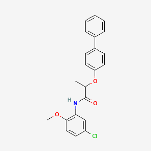 molecular formula C22H20ClNO3 B4174595 2-(4-biphenylyloxy)-N-(5-chloro-2-methoxyphenyl)propanamide 