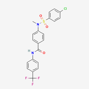 molecular formula C21H16ClF3N2O3S B4174614 4-[[(4-chlorophenyl)sulfonyl](methyl)amino]-N-[4-(trifluoromethyl)phenyl]benzamide 