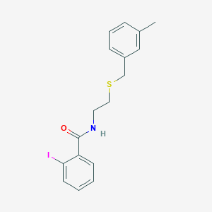 molecular formula C17H18INOS B4174619 2-iodo-N-{2-[(3-methylbenzyl)thio]ethyl}benzamide 
