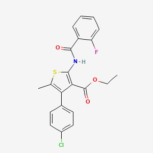 molecular formula C21H17ClFNO3S B4174630 ethyl 4-(4-chlorophenyl)-2-[(2-fluorobenzoyl)amino]-5-methyl-3-thiophenecarboxylate 