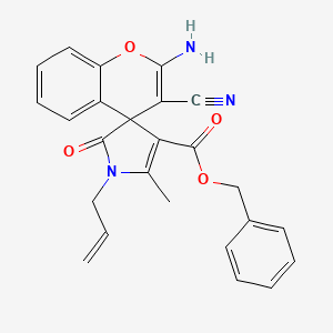 molecular formula C25H21N3O4 B4174638 benzyl 1'-allyl-2-amino-3-cyano-5'-methyl-2'-oxo-1',2'-dihydrospiro[chromene-4,3'-pyrrole]-4'-carboxylate 