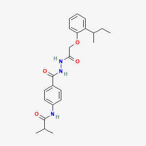 molecular formula C23H29N3O4 B4174641 N-[4-({2-[(2-sec-butylphenoxy)acetyl]hydrazino}carbonyl)phenyl]-2-methylpropanamide 