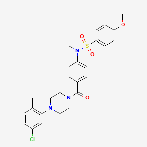molecular formula C26H28ClN3O4S B4174656 N-(4-{[4-(5-chloro-2-methylphenyl)-1-piperazinyl]carbonyl}phenyl)-4-methoxy-N-methylbenzenesulfonamide 