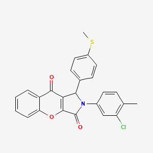 molecular formula C25H18ClNO3S B4174661 2-(3-chloro-4-methylphenyl)-1-[4-(methylthio)phenyl]-1,2-dihydrochromeno[2,3-c]pyrrole-3,9-dione 