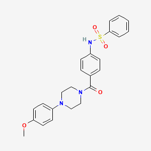 molecular formula C24H25N3O4S B4174666 N-(4-{[4-(4-methoxyphenyl)-1-piperazinyl]carbonyl}phenyl)benzenesulfonamide 