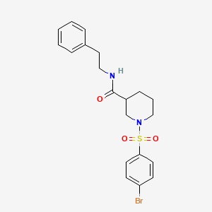 molecular formula C20H23BrN2O3S B4174669 1-[(4-bromophenyl)sulfonyl]-N-(2-phenylethyl)-3-piperidinecarboxamide 