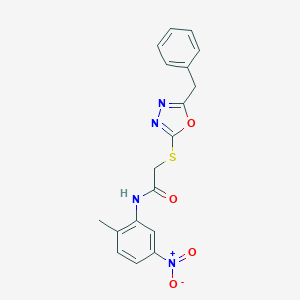 2-[(5-benzyl-1,3,4-oxadiazol-2-yl)sulfanyl]-N-(2-methyl-5-nitrophenyl)acetamide