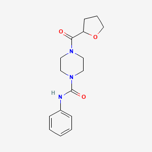 molecular formula C16H21N3O3 B4174687 N-phenyl-4-(tetrahydro-2-furanylcarbonyl)-1-piperazinecarboxamide 