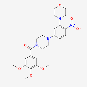 molecular formula C24H30N4O7 B4174699 4-{2-nitro-5-[4-(3,4,5-trimethoxybenzoyl)-1-piperazinyl]phenyl}morpholine 