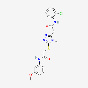 molecular formula C20H20ClN5O3S B4174703 2-[(5-{2-[(2-chlorophenyl)amino]-2-oxoethyl}-4-methyl-4H-1,2,4-triazol-3-yl)thio]-N-(3-methoxyphenyl)acetamide 