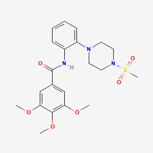 molecular formula C21H27N3O6S B4174712 3,4,5-trimethoxy-N-{2-[4-(methylsulfonyl)-1-piperazinyl]phenyl}benzamide 