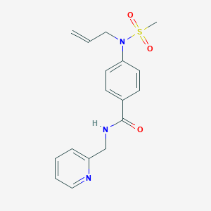 molecular formula C17H19N3O3S B4174718 4-[allyl(methylsulfonyl)amino]-N-(2-pyridinylmethyl)benzamide 