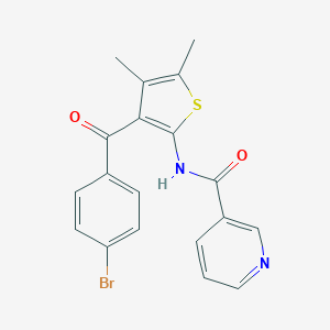 molecular formula C19H15BrN2O2S B417472 N-{3-[(4-bromophenyl)carbonyl]-4,5-dimethylthien-2-yl}pyridine-3-carboxamide 