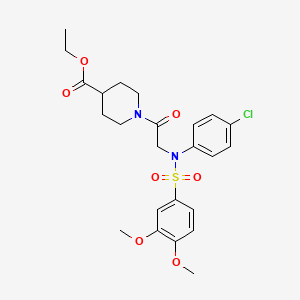 molecular formula C24H29ClN2O7S B4174733 ethyl 1-{N-(4-chlorophenyl)-N-[(3,4-dimethoxyphenyl)sulfonyl]glycyl}-4-piperidinecarboxylate 
