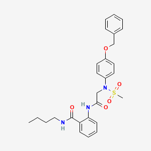 molecular formula C27H31N3O5S B4174740 2-{[N-[4-(benzyloxy)phenyl]-N-(methylsulfonyl)glycyl]amino}-N-butylbenzamide 