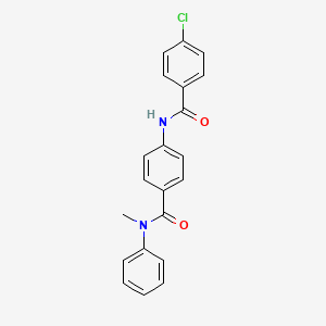 molecular formula C21H17ClN2O2 B4174746 4-chloro-N-(4-{[methyl(phenyl)amino]carbonyl}phenyl)benzamide 