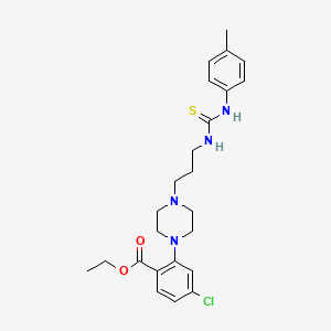 molecular formula C24H31ClN4O2S B4174755 ethyl 4-chloro-2-{4-[3-({[(4-methylphenyl)amino]carbonothioyl}amino)propyl]-1-piperazinyl}benzoate 