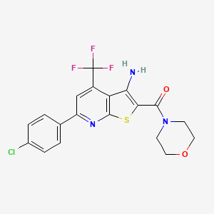 molecular formula C19H15ClF3N3O2S B4174757 6-(4-chlorophenyl)-2-(4-morpholinylcarbonyl)-4-(trifluoromethyl)thieno[2,3-b]pyridin-3-amine 
