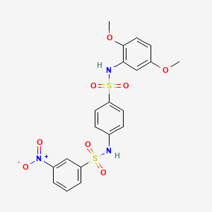 molecular formula C20H19N3O8S2 B4174761 N-(4-{[(2,5-dimethoxyphenyl)amino]sulfonyl}phenyl)-3-nitrobenzenesulfonamide 