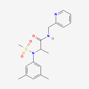 molecular formula C18H23N3O3S B4174765 N~2~-(3,5-dimethylphenyl)-N~2~-(methylsulfonyl)-N~1~-(2-pyridinylmethyl)alaninamide 