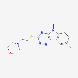 molecular formula C17H21N5OS B4174772 5,8-dimethyl-3-{[2-(4-morpholinyl)ethyl]thio}-5H-[1,2,4]triazino[5,6-b]indole 