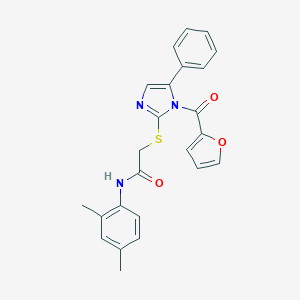 molecular formula C24H21N3O3S B417478 N-(2,4-dimethylphenyl)-2-[1-(furan-2-carbonyl)-5-phenylimidazol-2-yl]sulfanylacetamide 