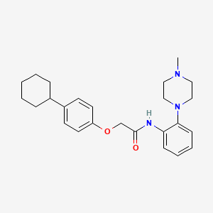 molecular formula C25H33N3O2 B4174788 2-(4-cyclohexylphenoxy)-N-[2-(4-methyl-1-piperazinyl)phenyl]acetamide 