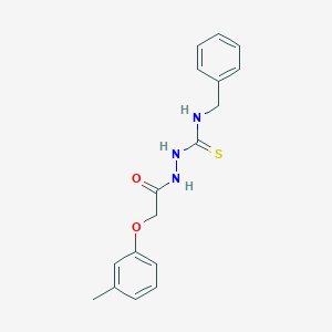 molecular formula C17H19N3O2S B417479 2-{[(3-methylphenyl)oxy]acetyl}-N-(phenylmethyl)hydrazinecarbothioamide 