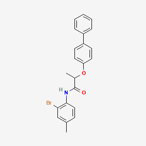 molecular formula C22H20BrNO2 B4174800 2-(4-biphenylyloxy)-N-(2-bromo-4-methylphenyl)propanamide 
