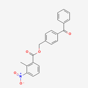 molecular formula C22H17NO5 B4174809 4-benzoylbenzyl 2-methyl-3-nitrobenzoate 