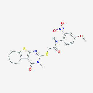 N-[2-nitro-4-(methyloxy)phenyl]-2-[(3-methyl-4-oxo-3,4,5,6,7,8-hexahydro[1]benzothieno[2,3-d]pyrimidin-2-yl)sulfanyl]acetamide