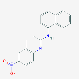 molecular formula C19H17N3O2 B417482 N'-{4-nitro-2-methylphenyl}-N-(1-naphthyl)ethanimidamide 