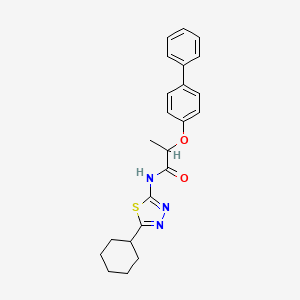 molecular formula C23H25N3O2S B4174825 2-(4-biphenylyloxy)-N-(5-cyclohexyl-1,3,4-thiadiazol-2-yl)propanamide 