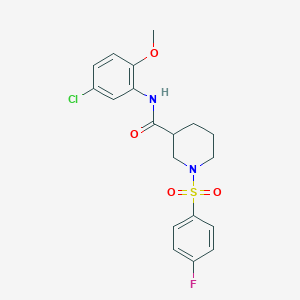 molecular formula C19H20ClFN2O4S B4174836 N-(5-chloro-2-methoxyphenyl)-1-[(4-fluorophenyl)sulfonyl]-3-piperidinecarboxamide 